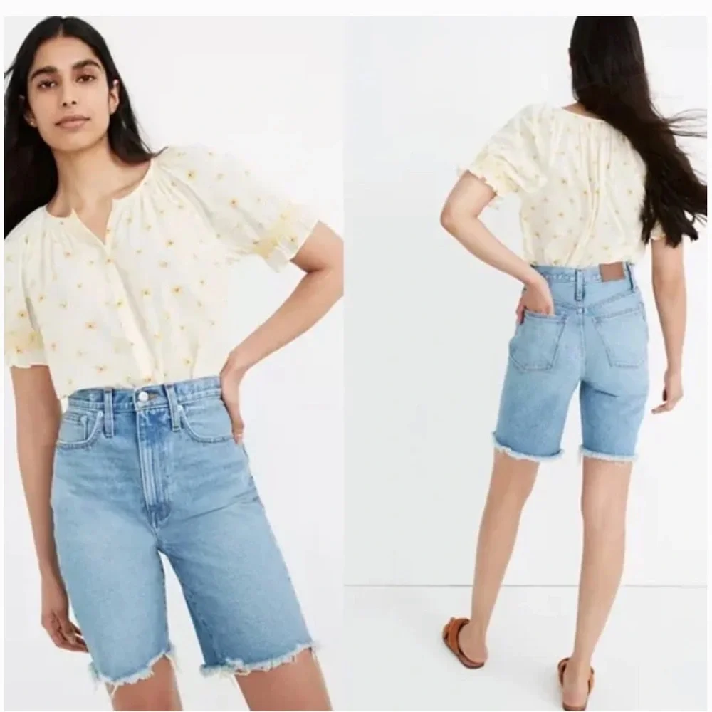 Madewell High Rise Mid Length‎ Denim Shorts